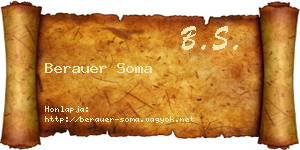 Berauer Soma névjegykártya